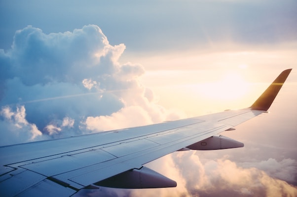 jet airplane wing view